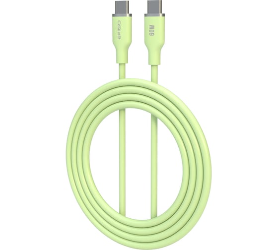 Изображение товара Кабель Epilso USB-С вилка - USB-C вилка, 1 м, 60Вт, светло-зелёный EPD-C1040