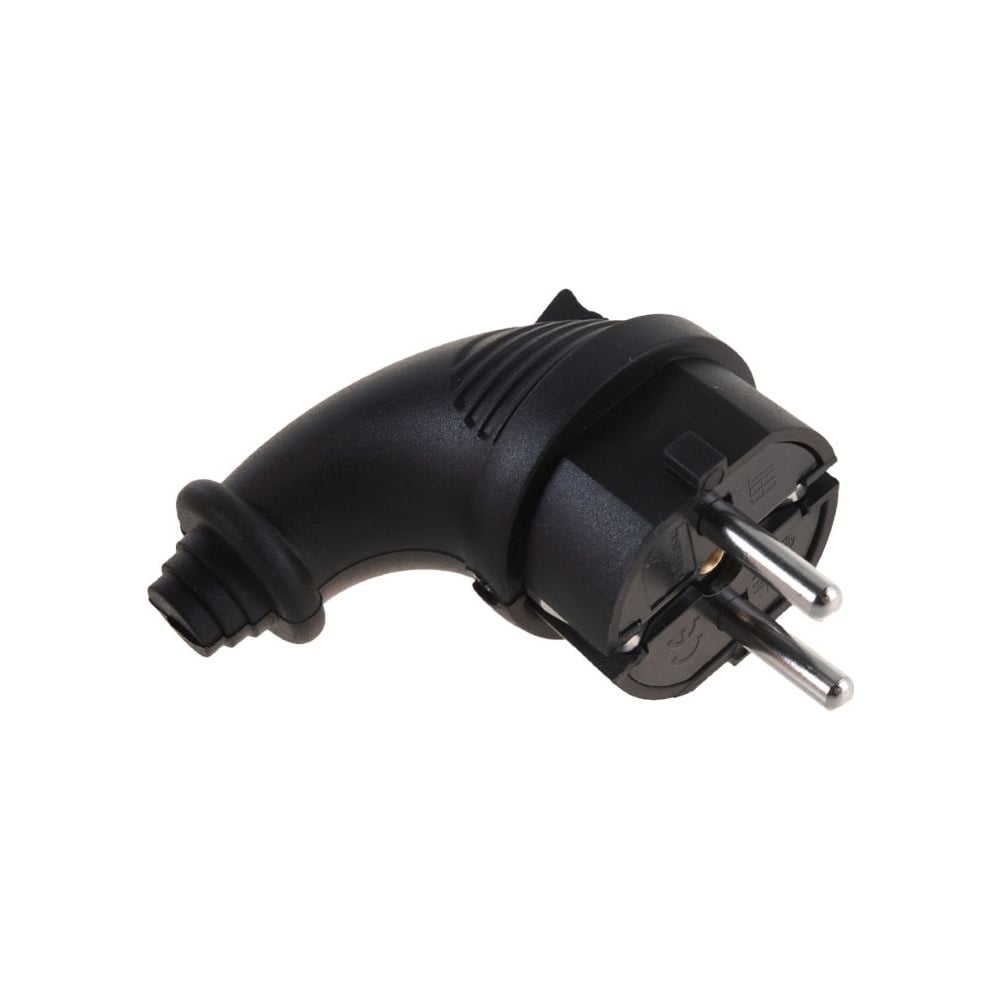 Вилка Filum 2P+PE 16A 250В IP44 угловая, переносная, чёрная FL-PLUG-A-EU-IP44-BK