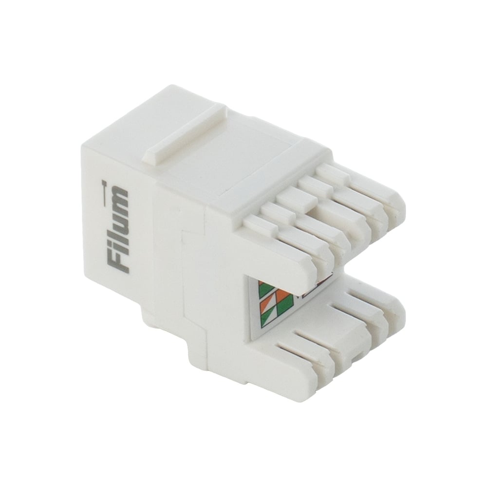 Изображение товара Модуль Keystone RJ45 UTP FL-KJ-U6-WT-180 Cat 6, Dual IDC (110/KRONE), 180 градусов, белый Filum 00-01209886 Изображение товара Модуль Keystone RJ45 UTP FL-KJ-U6-WT-180 Cat 6, Dual IDC (110/KRONE), 180 градусов, белый Filum 00-01209886