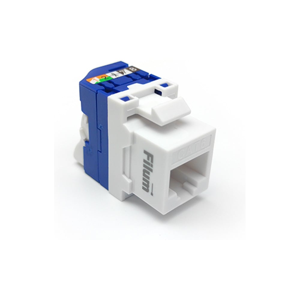 Изображение товара Модуль Keystone RJ45 UTP FL-KJT-U6-WT Cat 6, Toolless, 180 градусов, белый Filum 00-01209895 Изображение товара Модуль Keystone RJ45 UTP FL-KJT-U6-WT Cat 6, Toolless, 180 градусов, белый Filum 00-01209895