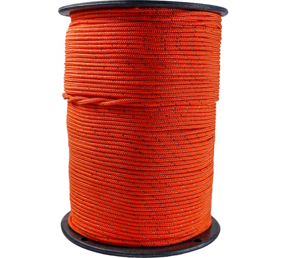 Изображение товара Полипропиленовый плетеный шнур ТОРГОВО-ПРОИЗВОДСТВЕННАЯ КОМПАНИЯ МДС Шнур 4 мм 16 прядный с сердечником со светоотражающей нитью 300 м 7930050321707