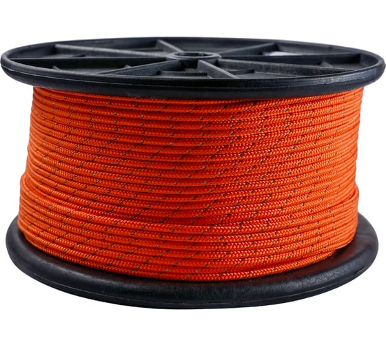 Изображение товара Полипропиленовый плетеный шнур ТОРГОВО-ПРОИЗВОДСТВЕННАЯ КОМПАНИЯ МДС 6 мм 16 прядный с сердечником со светоотражающей нитью 200 м 7930050321721