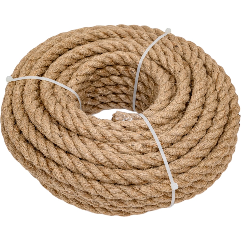 Изображение товара Джутовый канат truEnergy 14 мм 20 м - экологичный прочный канат для работы и спорта