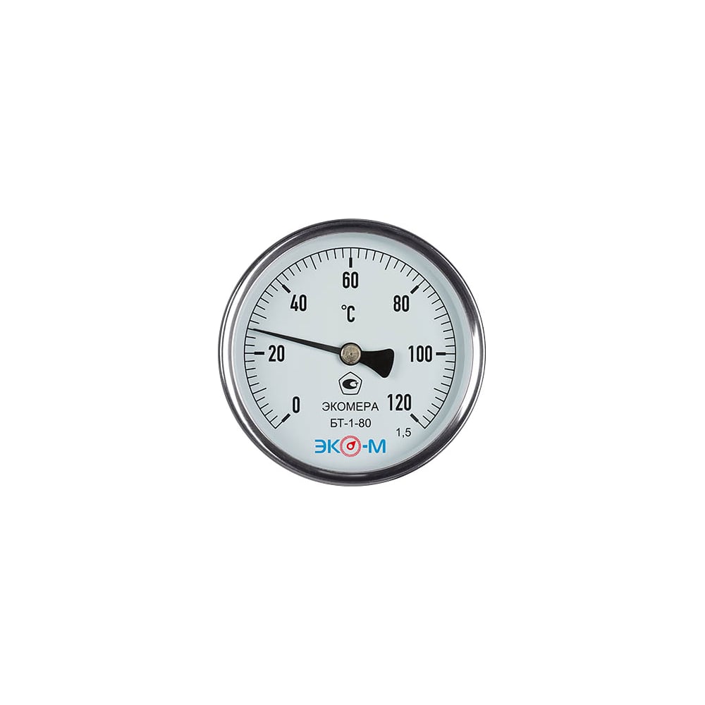Изображение товара Биметаллический термометр ЭКОМЕРА БТ-1-80, 0-120°C, L=60