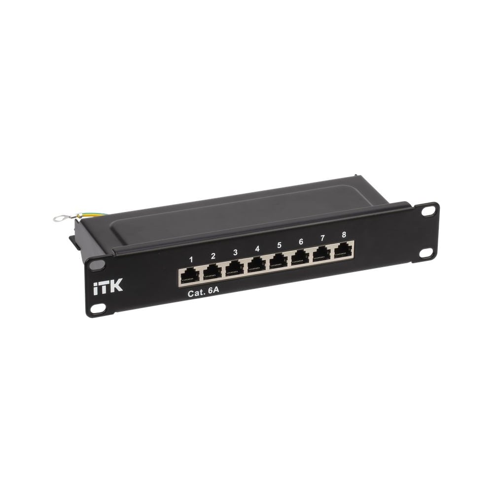 Патч-панель ITK 1U кат.6A STP 8 портов 10 (Dual IDC) PP08-1UC6AS-D05-10