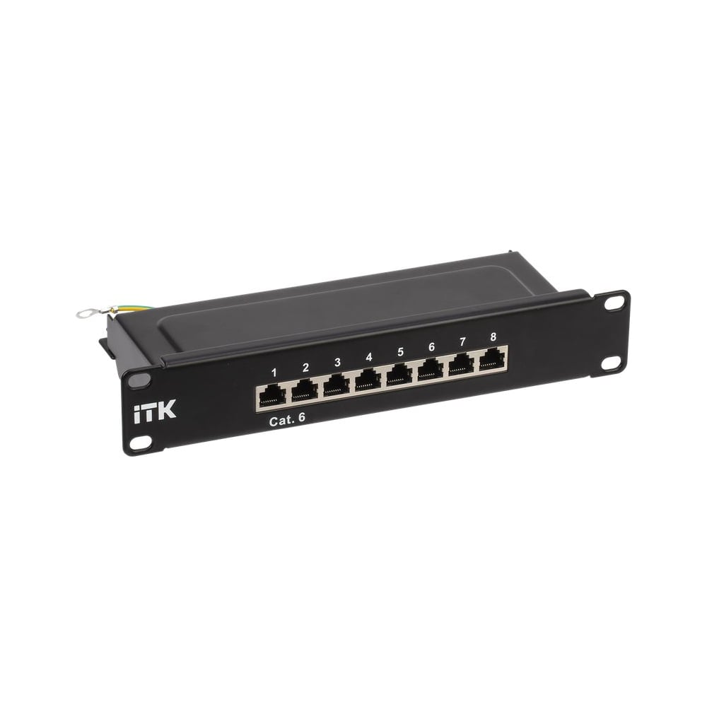 Патч-панель ITK 1U кат.6 STP 8 портов 10 (Dual IDC) PP08-1UC06S-D05-10
