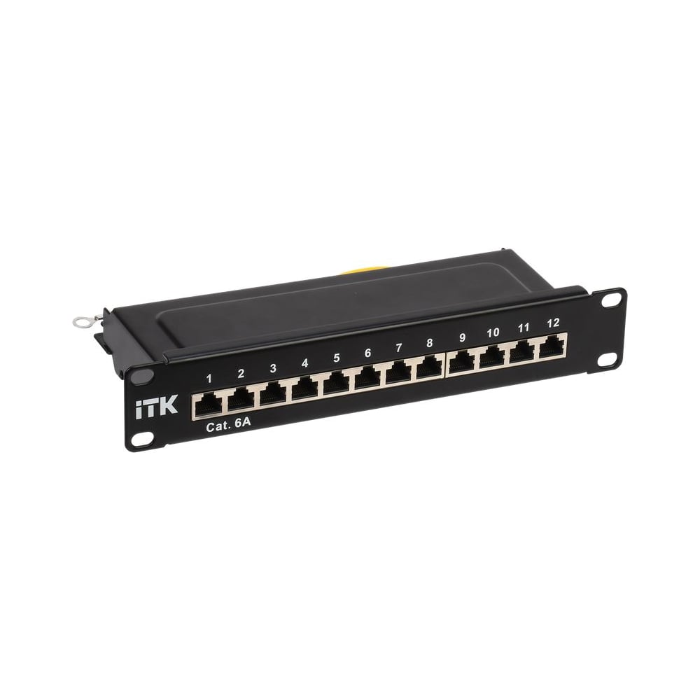 Патч-панель ITK 1U кат.6A STP 12 портов 10 (Dual IDC) PP12-1UC6AS-D05-10