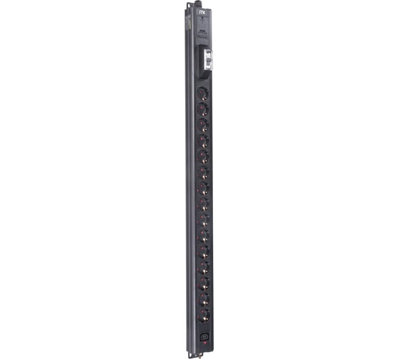 Изображение товара Вертикальный блок розеток ITK BASE PDU PV1111 22U 1 фаза 16А 15 розеток SCHUKO (немецкий стандарт) + 1 розетка C13 кабель 2,6м вилка SCHUKO (немецкий стандарт) BS-PV12-15D-01C13-11