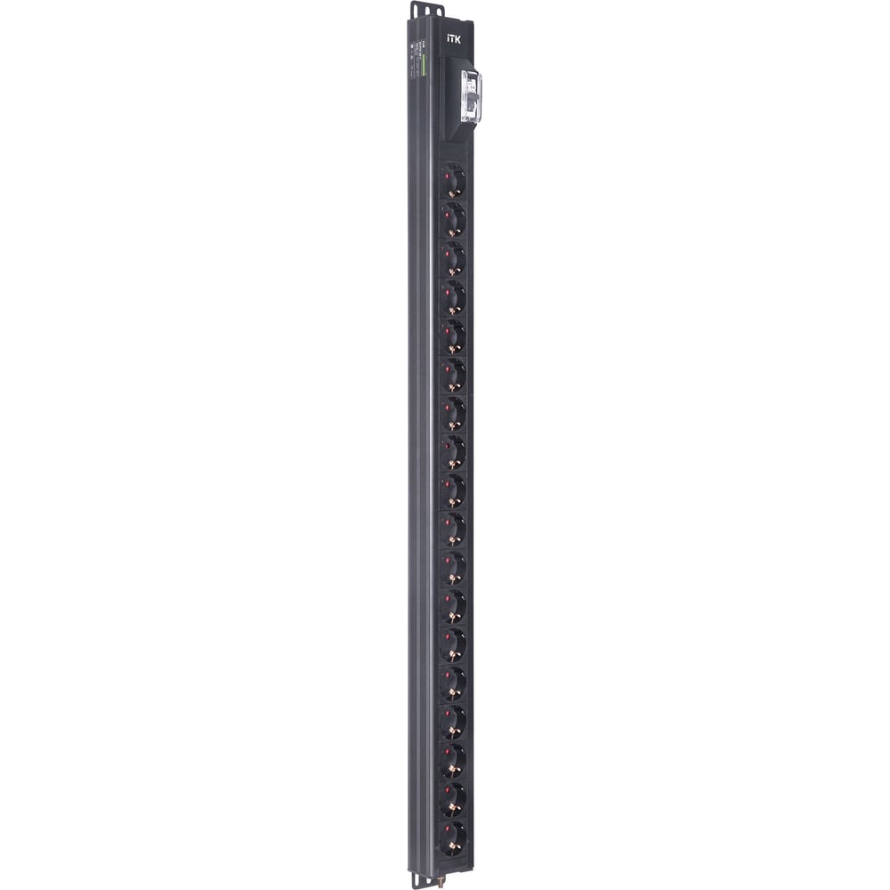 Вертикальный блок розеток ITK BASE PDU PV0101 23U 1 фаза 16А 18 розеток SCHUKO (немецкий стандарт) без кабеля с входным разъемом C20 BS-PV70-18D-11