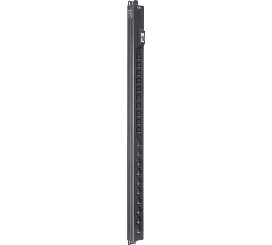 Изображение товара Вертикальный блок розеток ITK BASE PDU PV1111 25U 1 фаза 16А 10 розеток SCHUKO (немецкий стандарт) + 10 розеток C13 кабель 2,6м вилка SCHUKO (немецкий стандарт) BS-PV12-10D-10C13-11