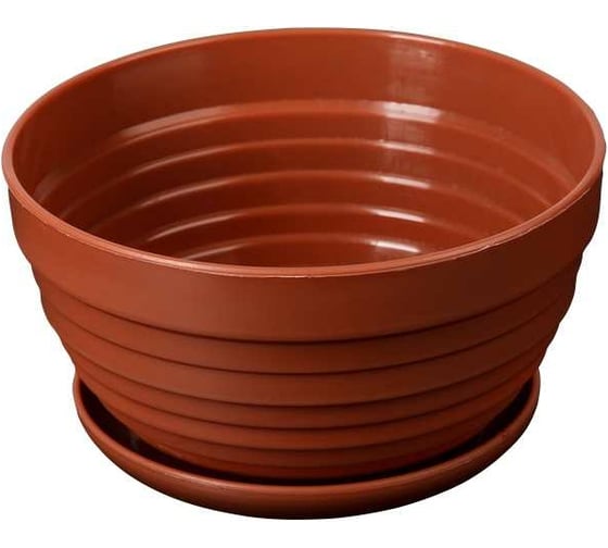 Изображение товара Горшок для цветов с поддоном СИМАЛЕНД Алиса 0.7 л, 15х8 см, терракотовый 4330128