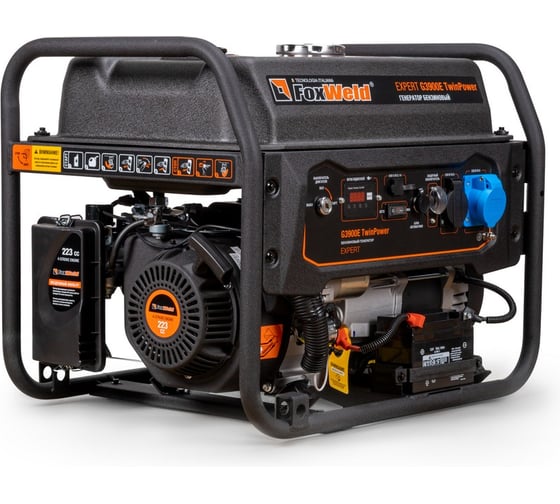 Изображение товара Генератор бензиновый Foxweld Expert G3900E TwinPower 3,5 кВт/7 кВА 7001