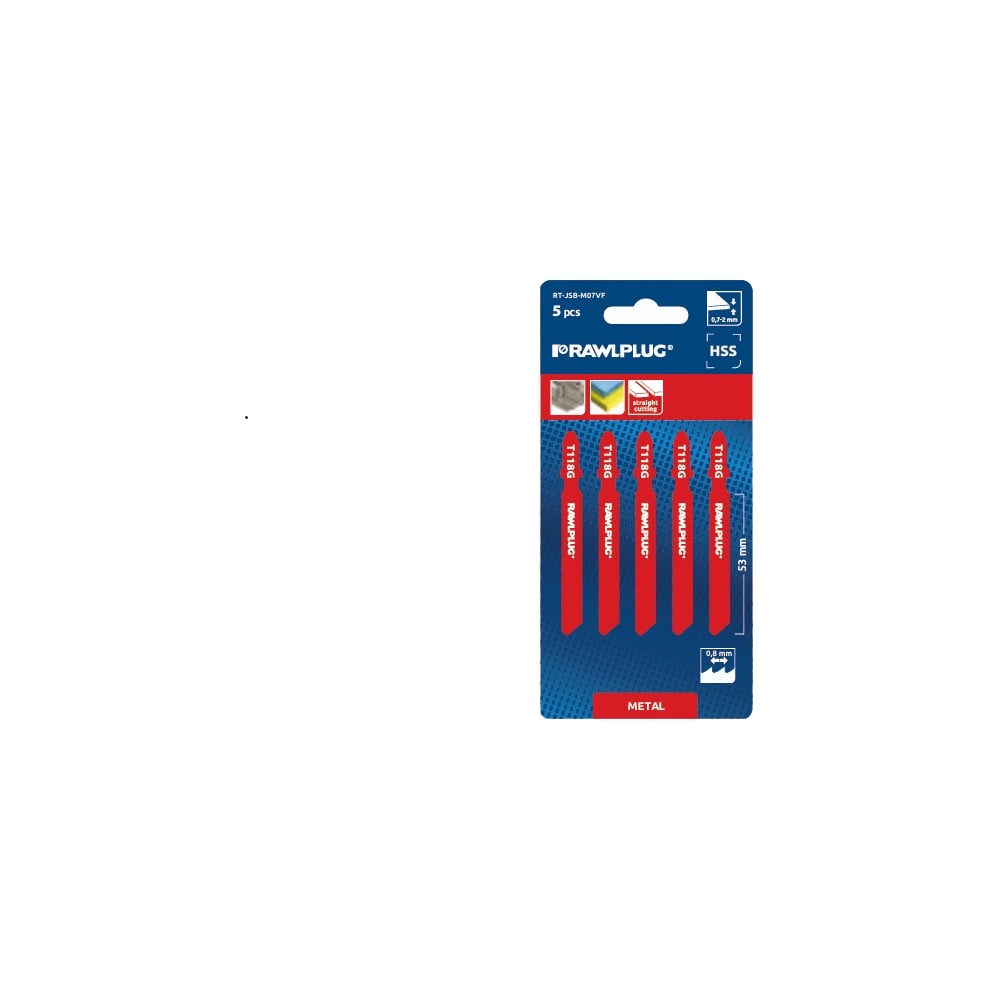 Полотна для лобзиков по металлу RAWLPLUG RT-JSB-M07VF