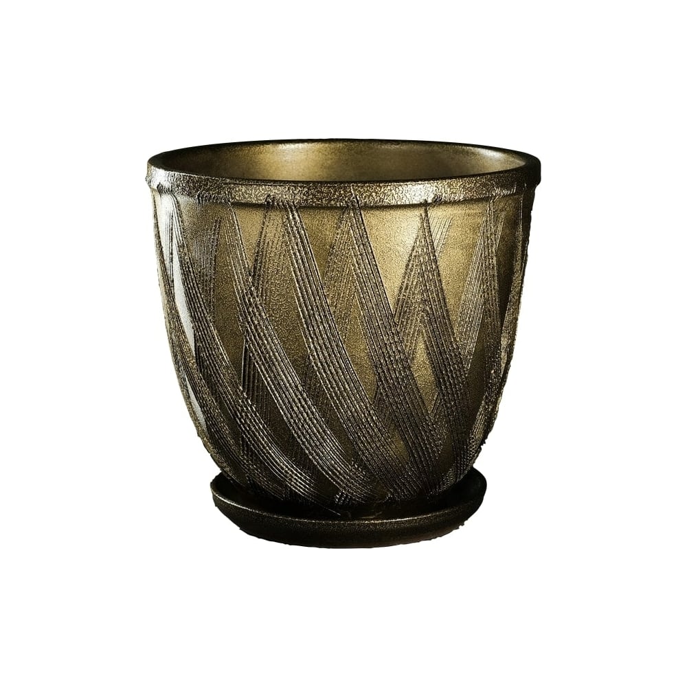 Изображение товара Цветочный горшок с поддоном СИМАЛЕНД 8 л круглый Греция