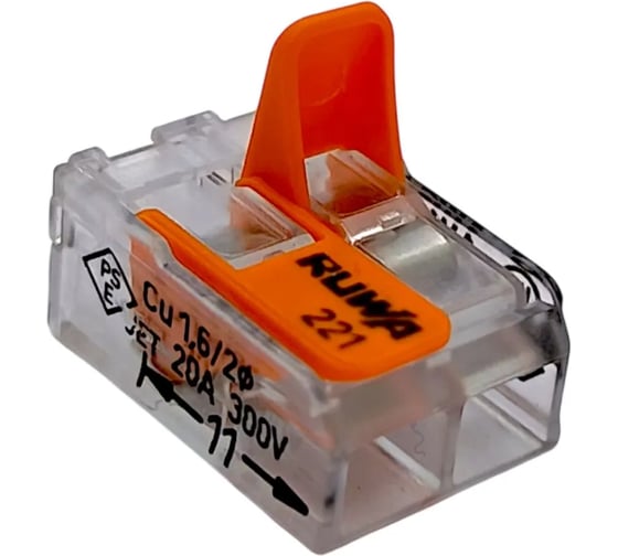 Изображение товара Клемма RUWA (50шт./уп.) (пакет) 221-412-50