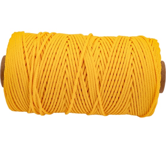 Изображение товара Полипропиленовый плетеный шнур truEnergy 1,5 мм, желтый 100 м 12393