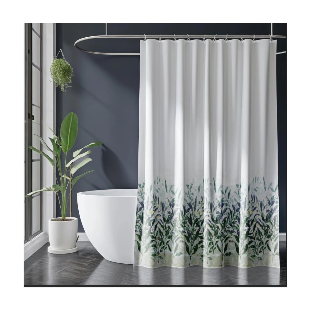 Штора для ванной DEFENDER HOME Nature L-01, 178×183 см, 70 г/м², листья GS701