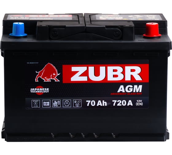 Изображение товара Аккумуляторная батарея ZUBR AGM (70 A/h), R+, Китай AGM VRL3 70(ZUBR)