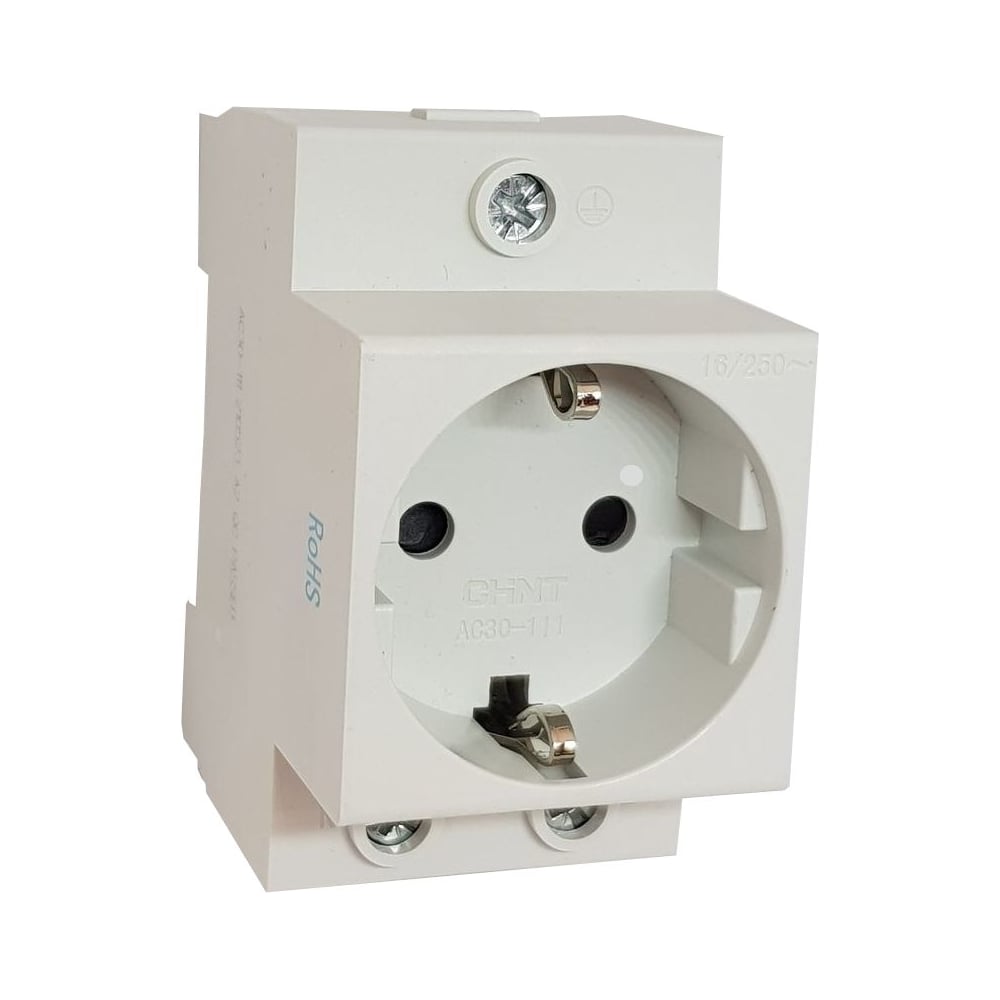 Изображение товара Розетка CHINT AC 30-111 с заземляющим контактом, IP20, 16А, 1G