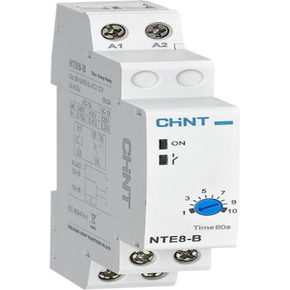 Изображение товара Реле времени CHINT NTE8-120B (задержка времени CHINT включения) 12-120с, 1 переключающий контакт, AC24В (R) (уп. 12 шт.) 258456 Изображение товара Реле времени CHINT NTE8-120B (задержка времени CHINT включения) 12-120с, 1 переключающий контакт, AC24В (R) (уп. 12 шт.) 258456