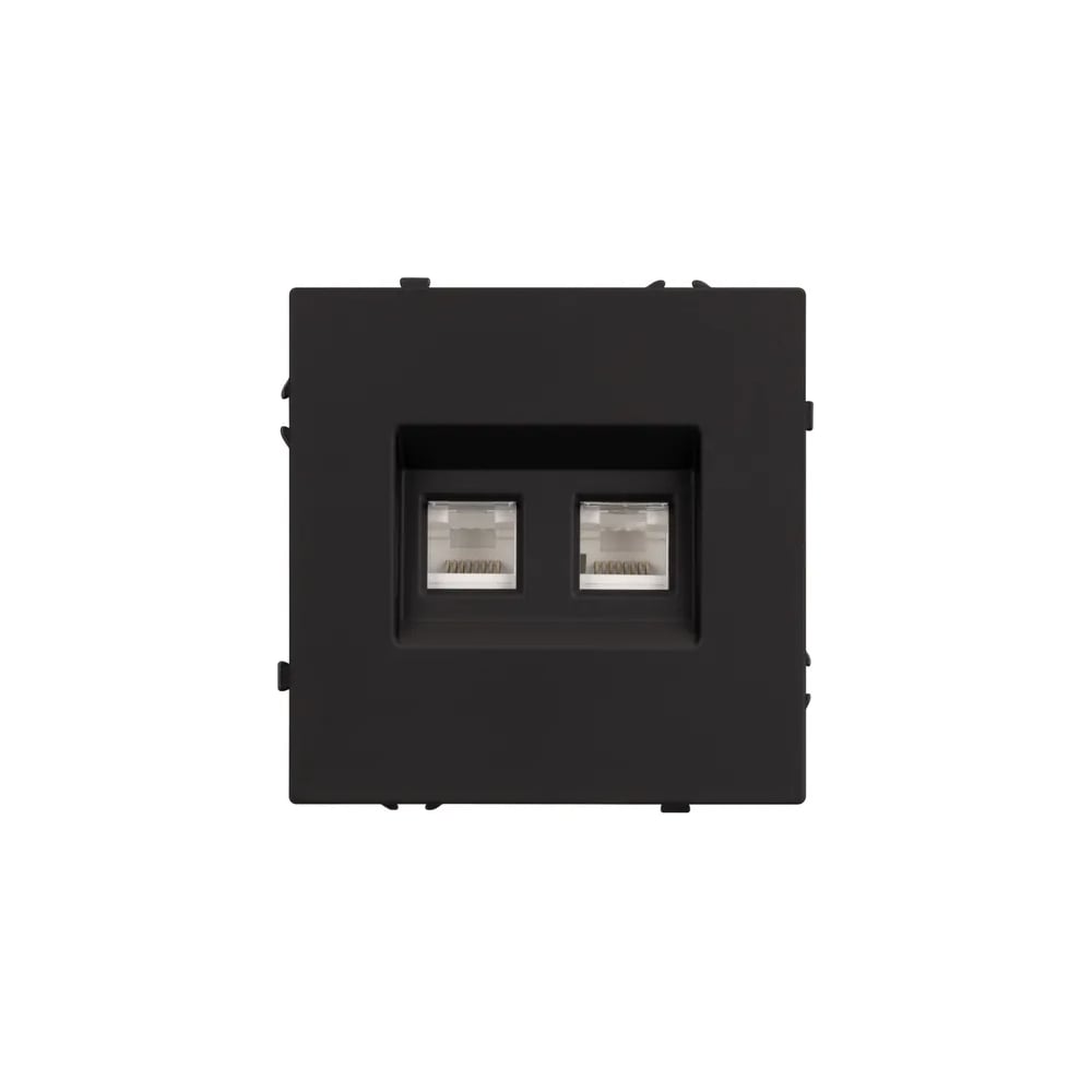 Розетка компьютерная Arlight ARL NOBE двойная софт-тач черный оникс SCT-MPC2-SFPL-BK Arli 1шт 054313(1)