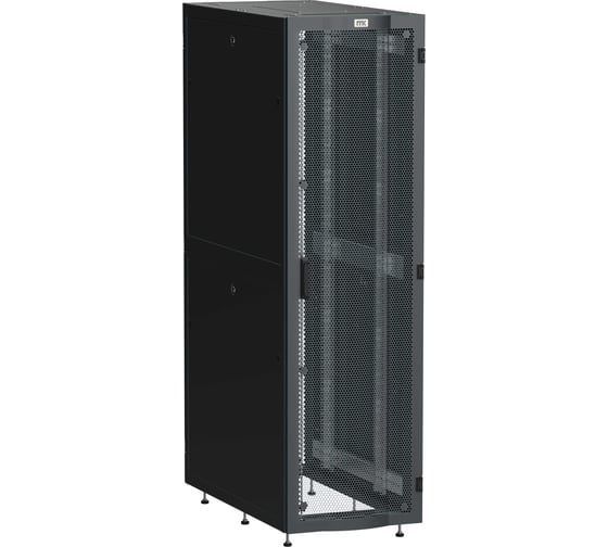 Изображение товара Шкаф серверный ITK LINEA S 19 48U 600х1000мм передняя дверь двухстворчатая перфорированная задняя дверь перфорированная черный RAL 9005 LS05-48U61-2PP