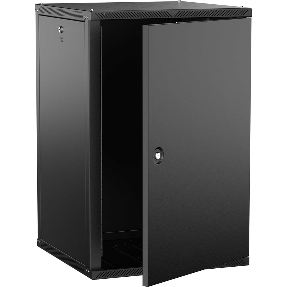 Шкаф настенный ITK LINEA W 18U 600х600мм дверь металл черный 2.0 LWR5-18U66-MF-2