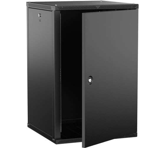 Изображение товара Шкаф настенный ITK LINEA W 18U 600х600мм дверь металл черный 2.0 LWR5-18U66-MF-2