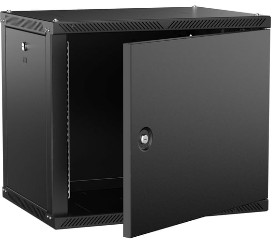 Изображение товара Шкаф настенный ITK LINEA W 9U 600х450мм дверь металл черный 2.0 LWR5-09U64-MF-2