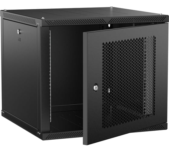 Изображение товара Шкаф настенный ITK LINEA W 9U 600х600мм дверь перфорированная черный 2.0 LWR5-09U66-PF-2