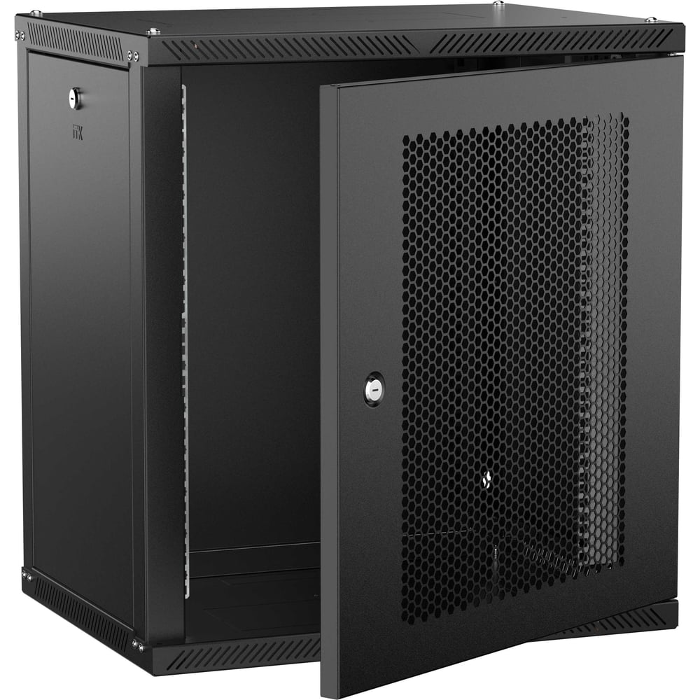 Шкаф настенный ITK LINEA W 12U 600х450мм дверь перфорированная черный 2.0 LWR5-12U64-PF-2