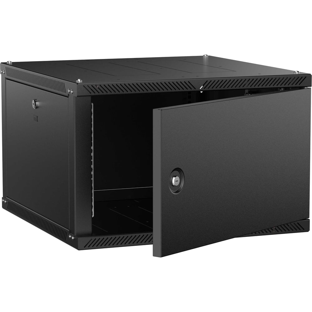 Шкаф настенный ITK LINEA W 6U 600х600мм дверь металл черный 2.0 LWR5-06U66-MF-2
