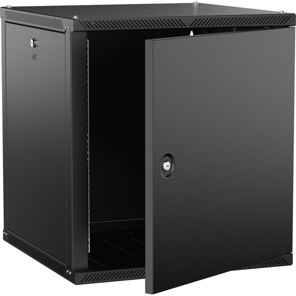 Шкаф настенный ITK LINEA W 12U 600х600мм дверь металл черный 2.0 LWR5-12U66-MF-2