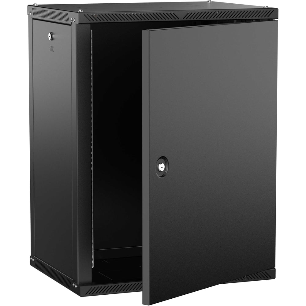 Шкаф настенный ITK LINEA W 15U 600х450мм дверь металл черный 2.0 LWR5-15U64-MF-2
