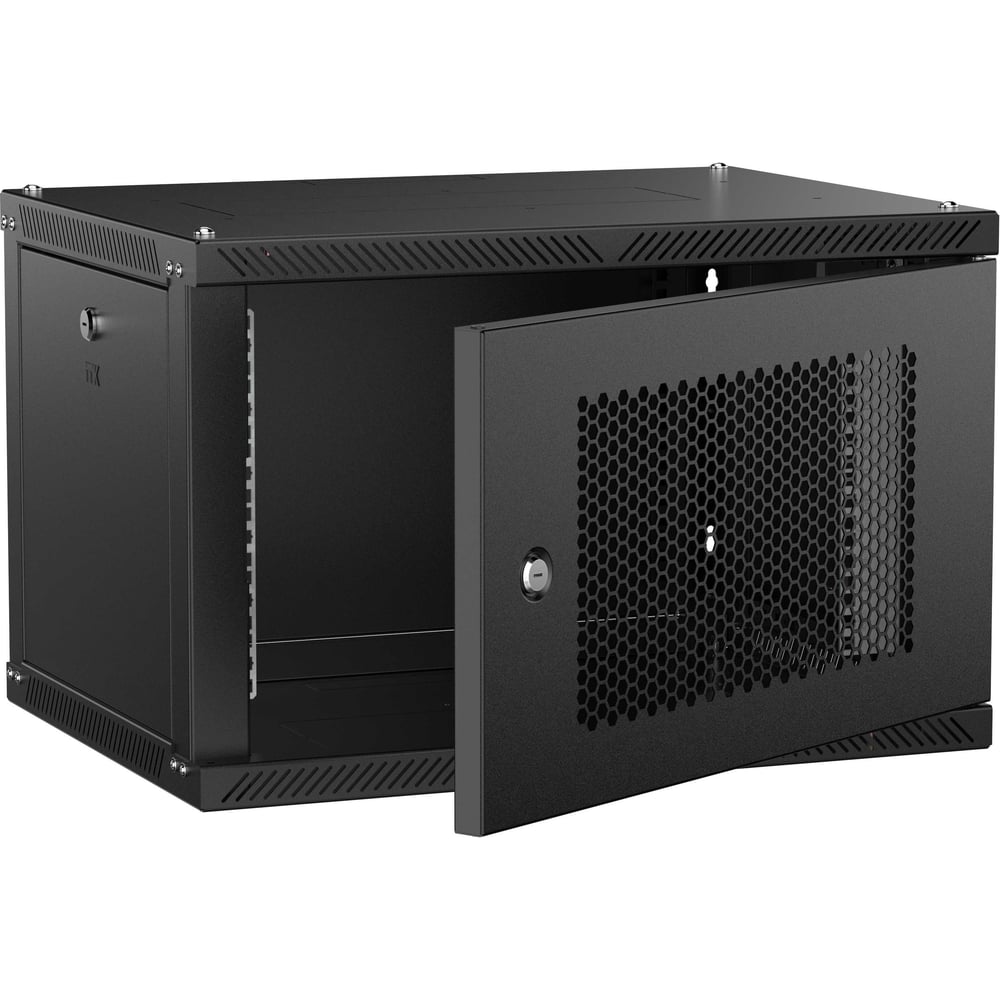 Шкаф настенный ITK LINEA W 6U 600х450мм дверь перфорированная черный 2.0 LWR5-06U64-PF-2