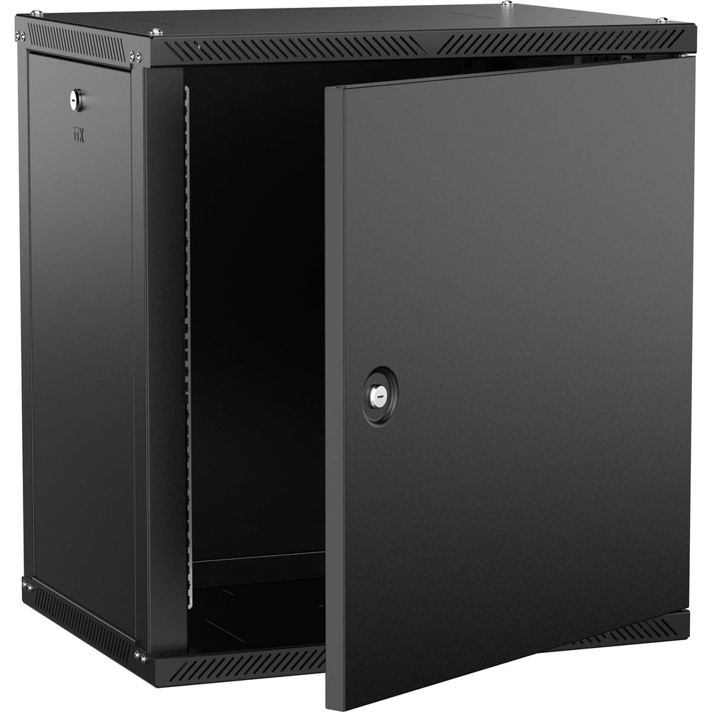Шкаф настенный ITK LINEA W 12U 600х450мм дверь металл черный 2.0 LWR5-12U64-MF-2