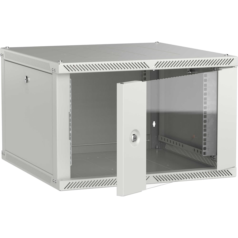 Шкаф настенный ITK LINEA W 6U 600х600мм дверь стекло серый 2.0 LWR3-06U66-GF-2