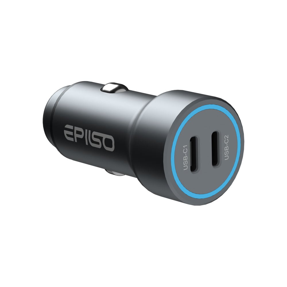 Изображение товара Автомобильное зарядное устройство Epilso 60W с двумя USB Type-C для смартфонов Изображение товара Автомобильное зарядное устройство Epilso 60W с двумя USB Type-C для смартфонов