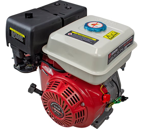 Изображение товара Двигатель бензиновый Edon GE-25/270 (177F, 270 см³, 9.0 л.с/6.75 кВт, вал 25мм, ручной стартер) 51383