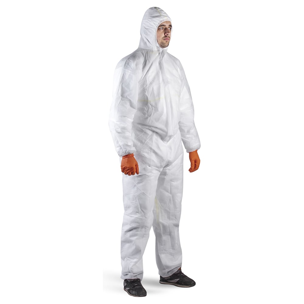 Изображение товара Защитный комбинезон Jeta Safety Каспер 40 г/м², белый, 5XL, одноразовый Изображение товара Защитный комбинезон Jeta Safety Каспер 40 г/м², белый, 5XL, одноразовый