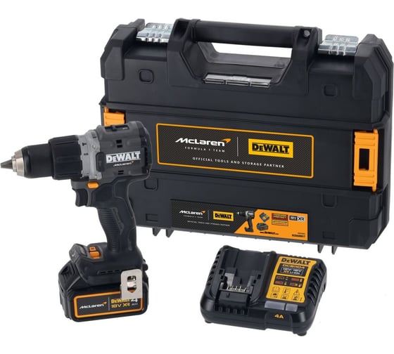 Изображение товара Ударная дрель-шуруповерт DEWALT McLaren Limited Edition DCD85MM2T, 18 В, 2000 об/мин, с АКБ 4 Ач и ЗУ, в кейсе TSTAK DCD85MM1T-QW