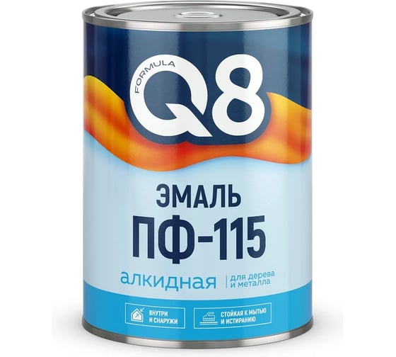 Изображение товара Эмаль алкидная Formula Q8 ПФ-115, глянцевая, 2,6 кг, черная 277320