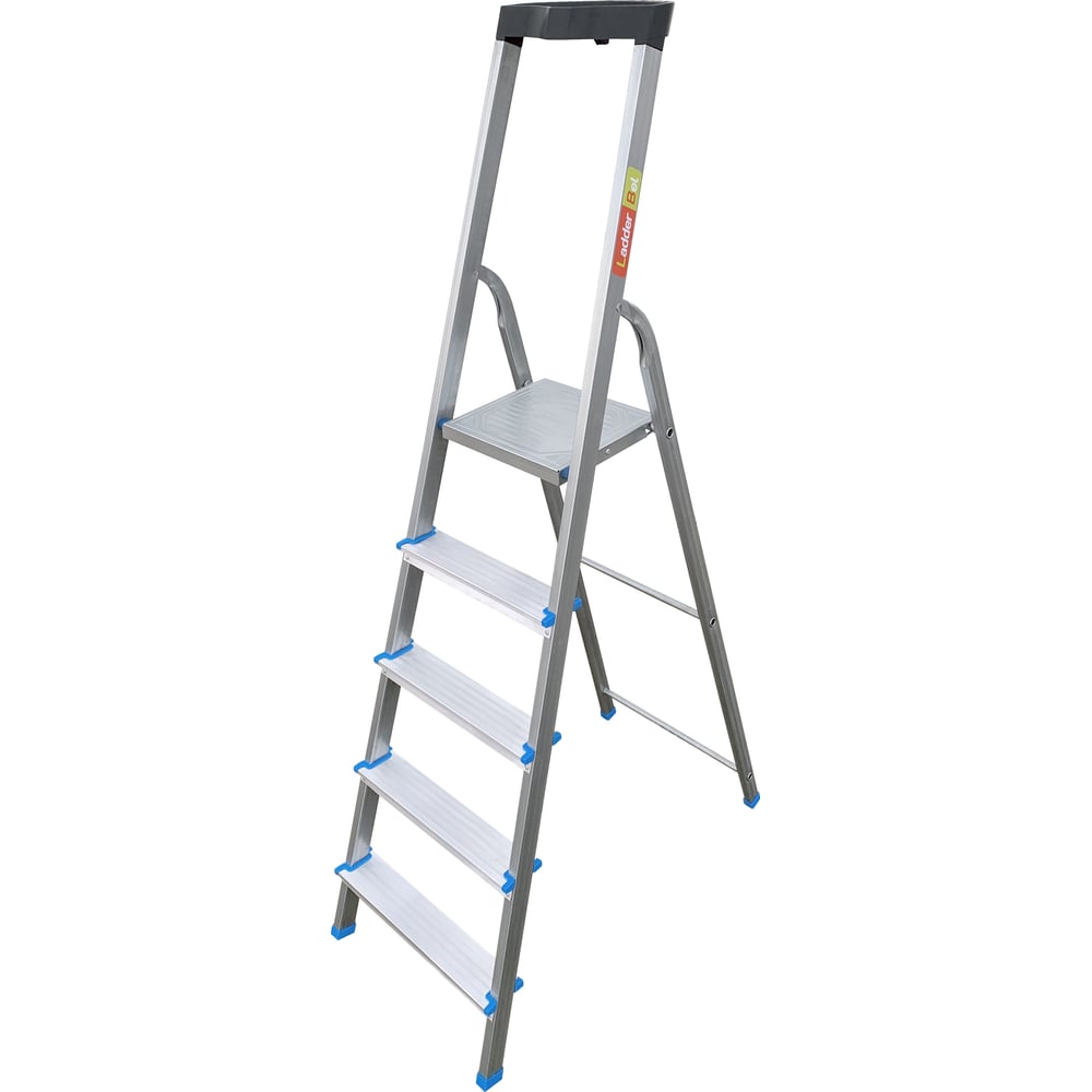 Изображение товара Стремянка LadderBel 5 ступеней сталь/алюминий с органайзером для дома и дачи Изображение товара Стремянка LadderBel 5 ступеней сталь/алюминий с органайзером для дома и дачи