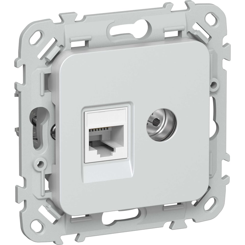 Розетка IEK FLITE 2-местная RJ45/TV категория 5Е UTP РКТВ5е-2-0-ФлЖ жемчуг FI-AK22-1-K36