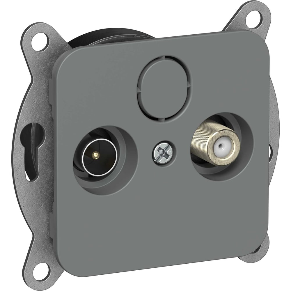 Розетка IEK FLITE 2-местная TV+SAT экранированная оконечная РТВс-2-1-1-ФлМА мокрый асфальт FI-AF23-O-K80