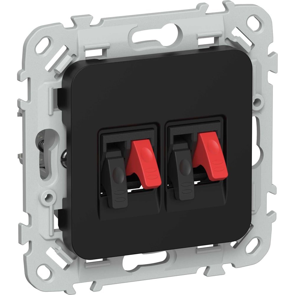 Розетка IEK FLITE 2-местная аудио РА-2-ФлЧ черный FI-S20-K02