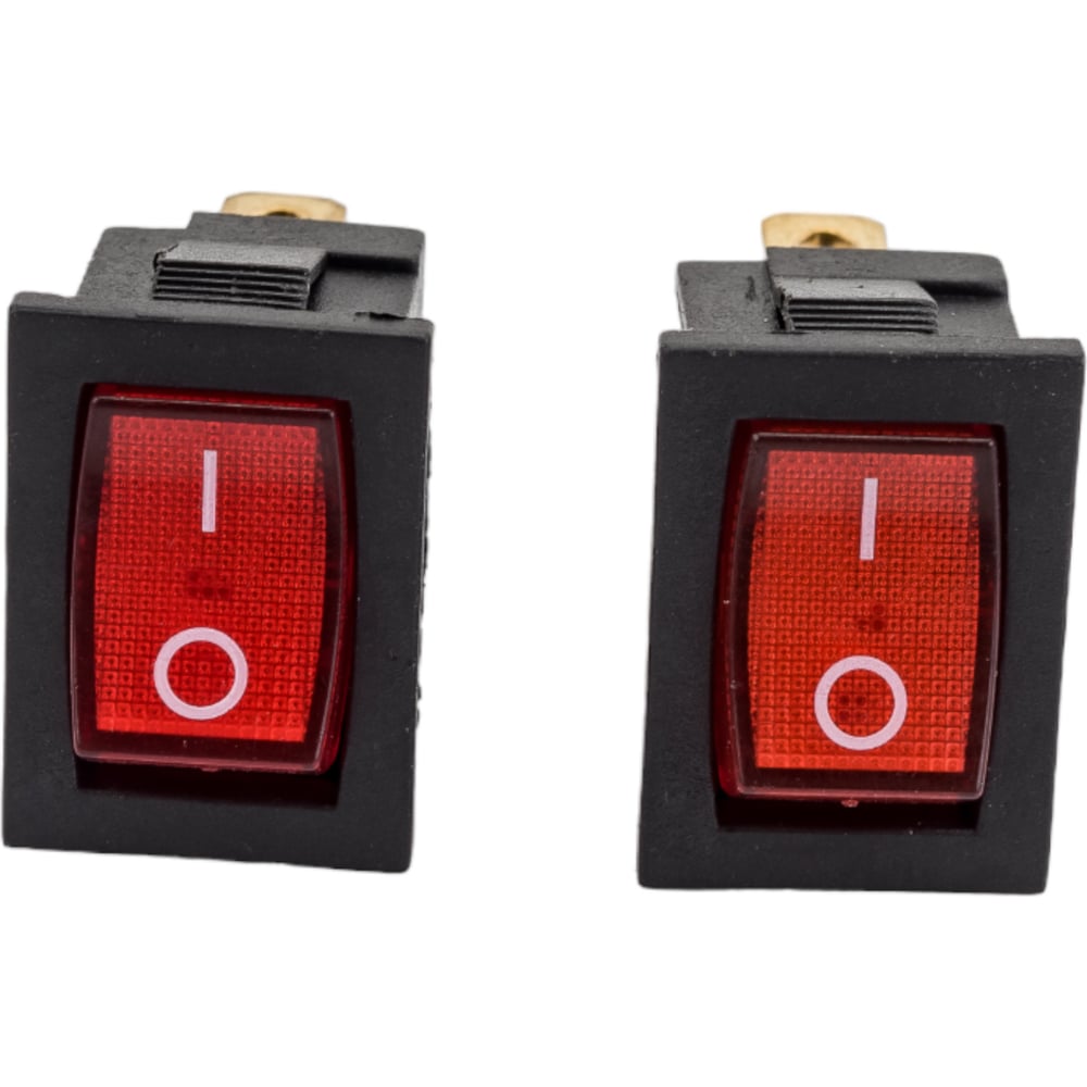 Изображение товара Клавиша переключатель Nord-Yada 12V 15А Mini красная с подсветкой 2 шт