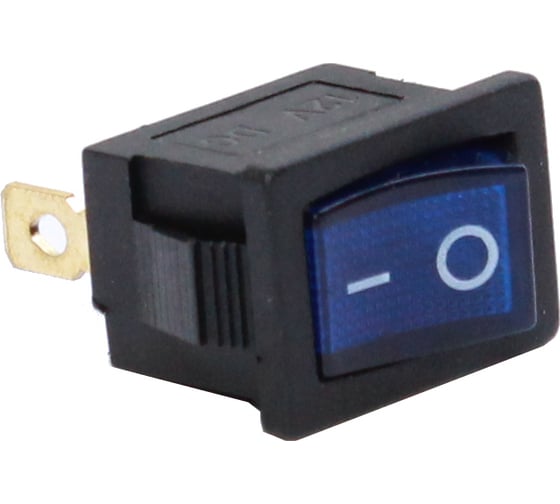 Изображение товара Клавиша Nord-Yada 12V 15А Mini синяя с подсветкой (3контакта) ON-OFF (2шт в упаковке) 905442