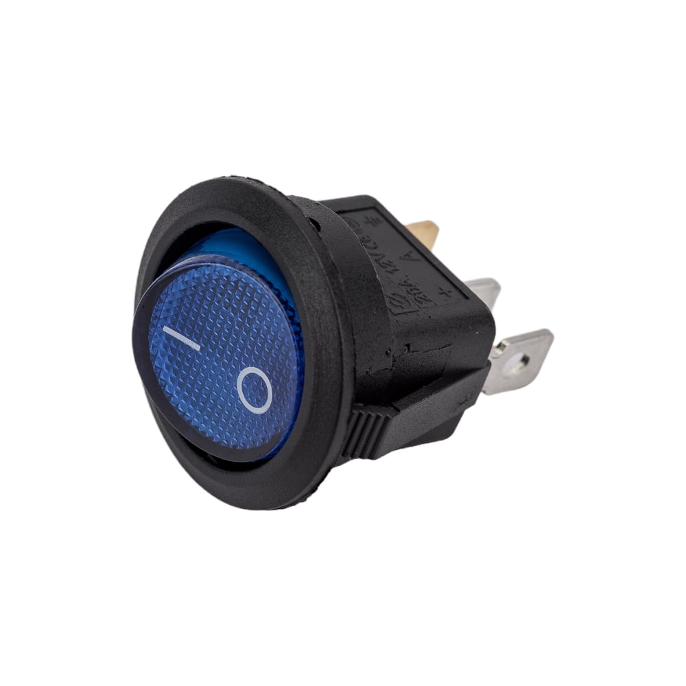Изображение товара Круглая клавиша Nord-Yada 12V 20А синяя с подсветкой (3контакта) ON-OFF (2шт в упаковке) 905480