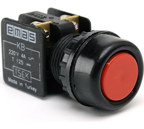 Изображение товара Кнопка Emas водозащитная, красная 1НЗ KB12RK